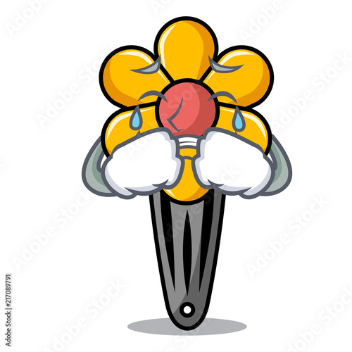 Crying hair clip mascot cartoon
