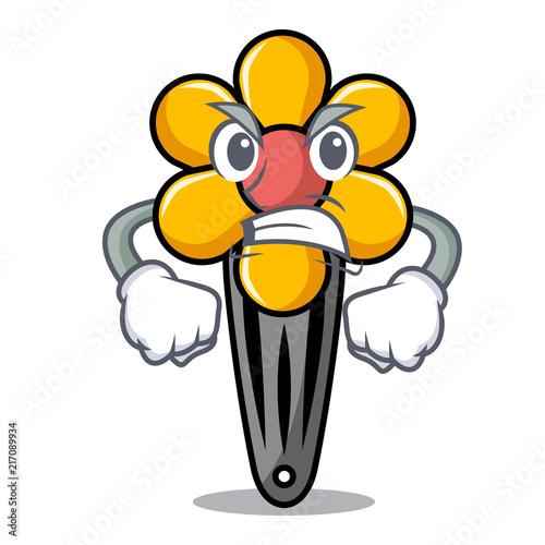 Angry hair clip mascot cartoon