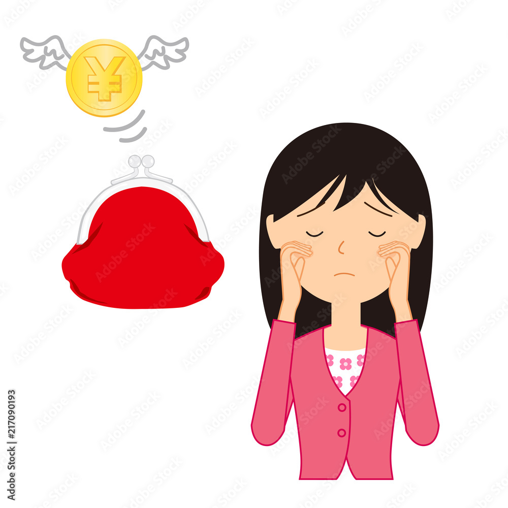 お金が消えて泣く女性のイラスト Stock Illustration Adobe Stock お金が消えて泣く女性のイラスト Stock Illustration Adobe Stock