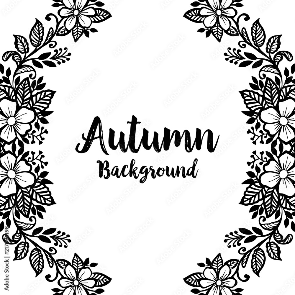 Autumn background with floral style vector illustration Autumn background with floral style vector illustration