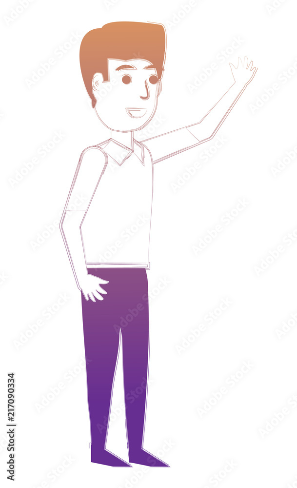 cartoon young man wearing casual clothes over white background, vector illustration cartoon young man wearing casual clothes over white background, vector illustration