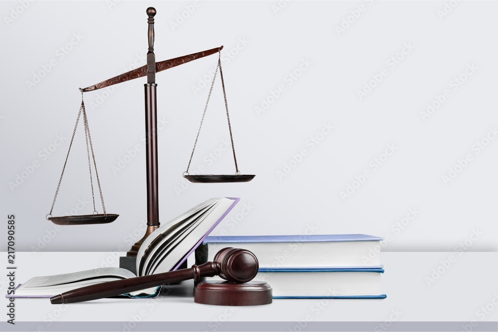 Justice Scales and books and wooden gavel Justice Scales and books and wooden gavel