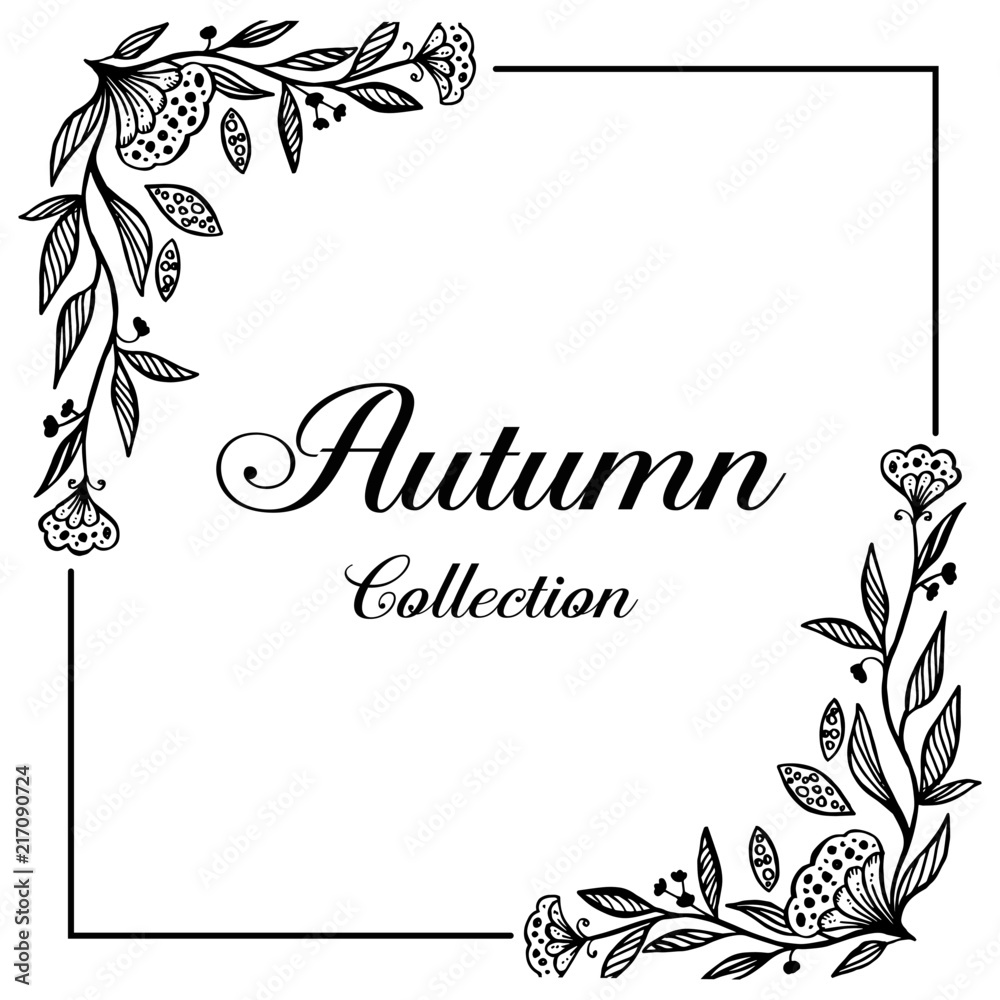 Card for autumn with flower design vector illustration