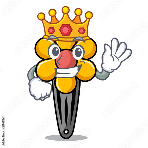 King hair clip mascot cartoon