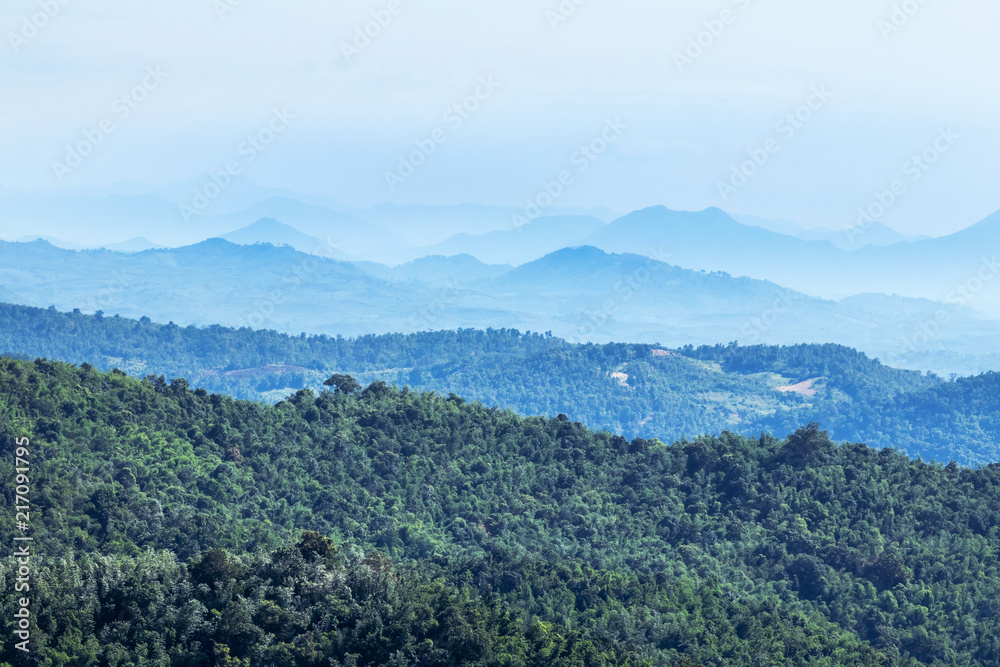High angle landscape view from the peak viewpoint phu ruea national park Loei,Thailand