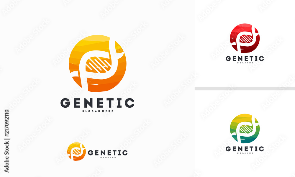 Abstract Circle Genetic logo designs concept vector, DNA logo symbol