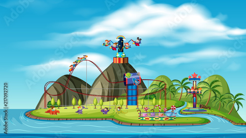 A fun park on island