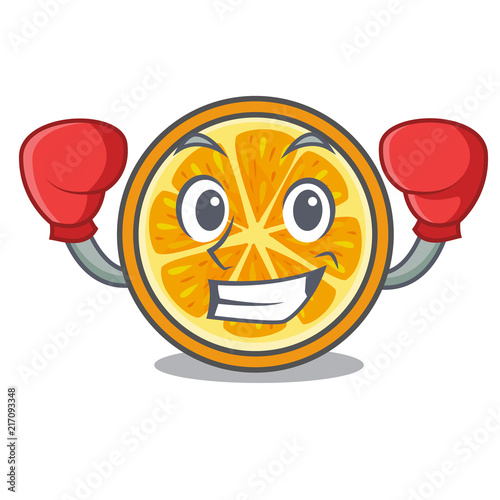 Boxing orange character cartoon style