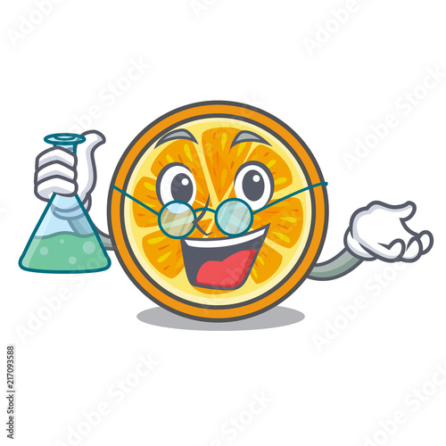 Professor orange character cartoon style