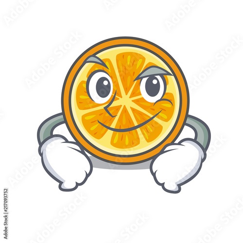 Smirking orange character cartoon style