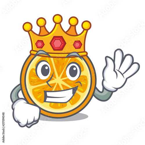 King orange mascot cartoon style