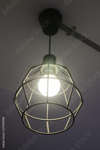 Old fashion hanging light bulb