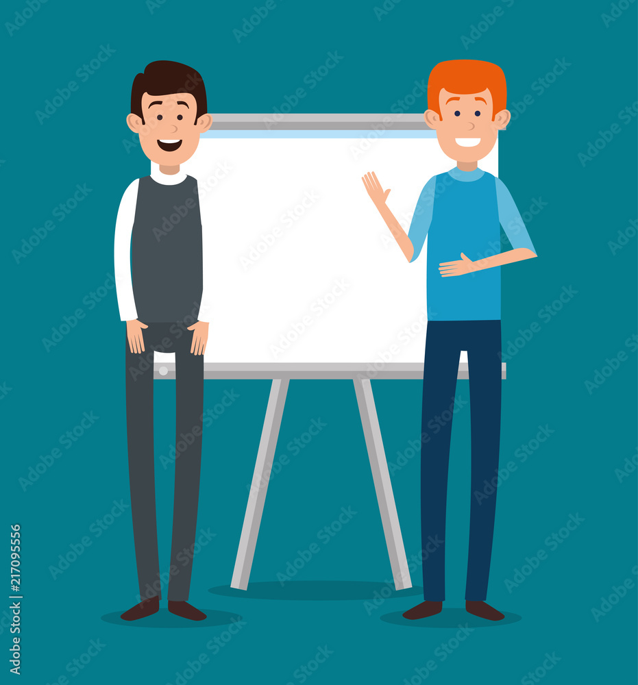 Fototapeta premium teacher with student characters