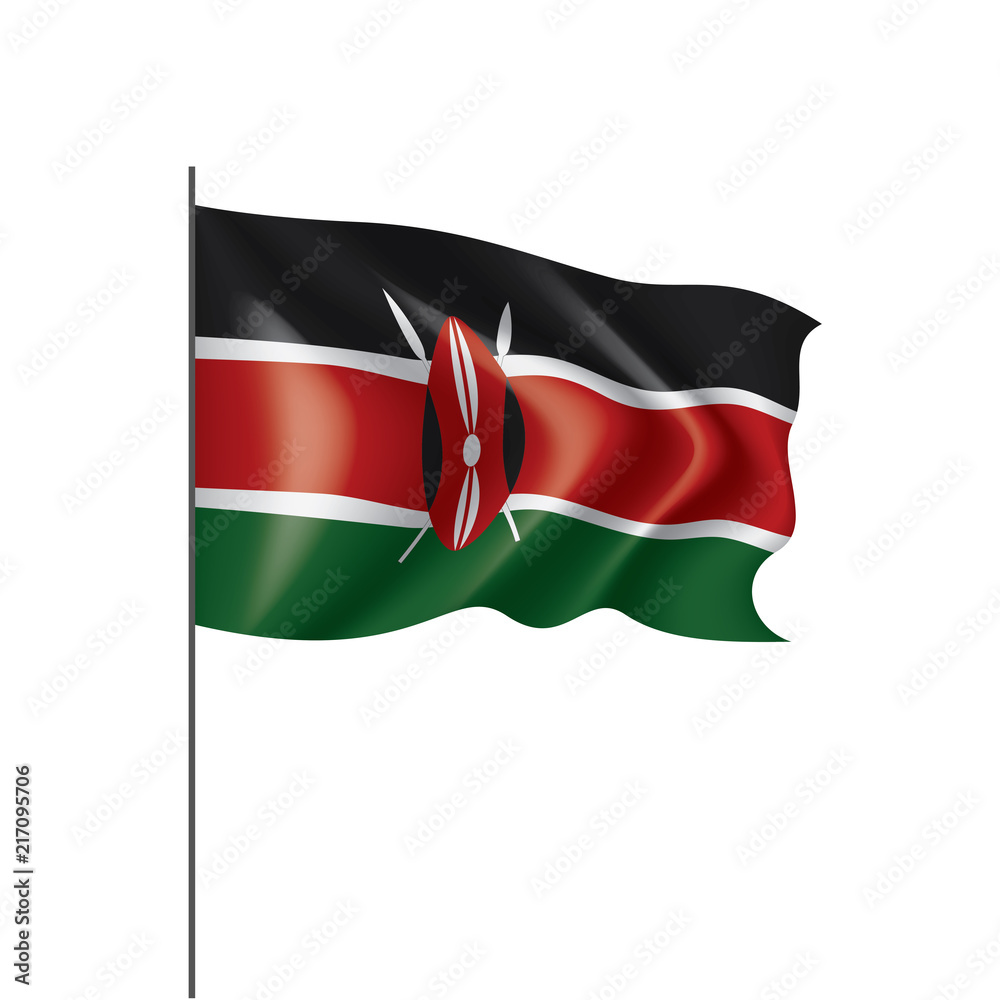 Kenya flag, vector illustration on a white background Kenya flag, vector illustration on a white background