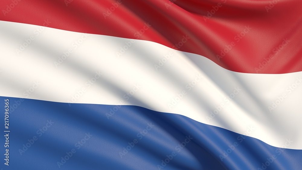 The flag of Netherlands.Waved highly detailed fabric texture. The flag of Netherlands.Waved highly detailed fabric texture.