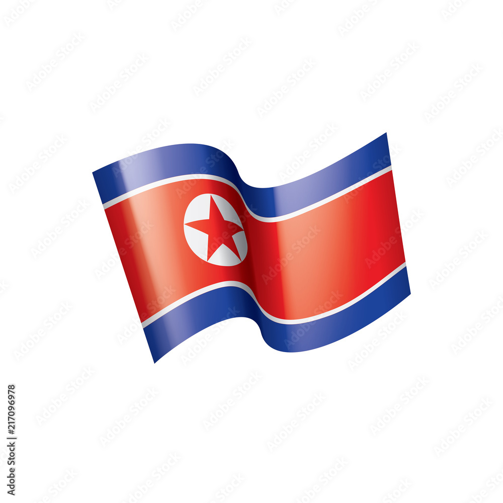 Fototapeta premium North Korea flag, vector illustration on a white background