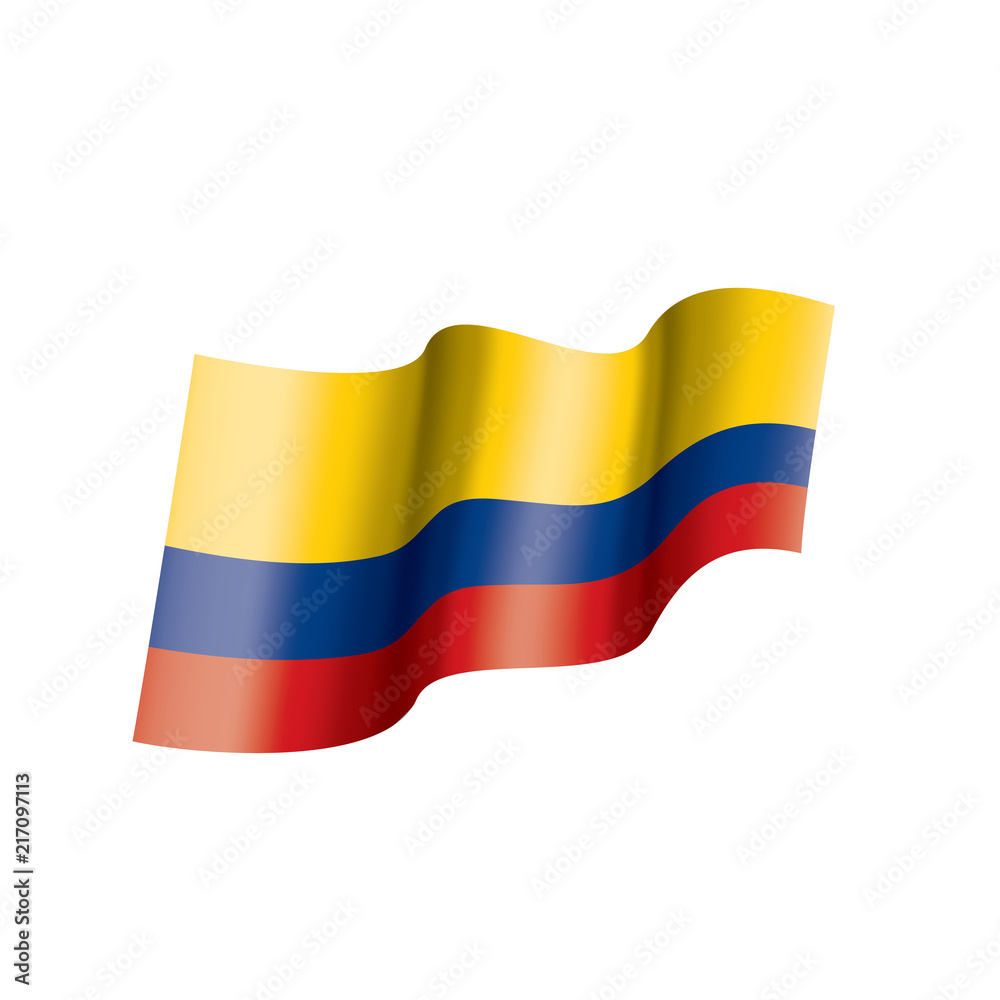 Fototapeta premium Colombia flag, vector illustration on a white background