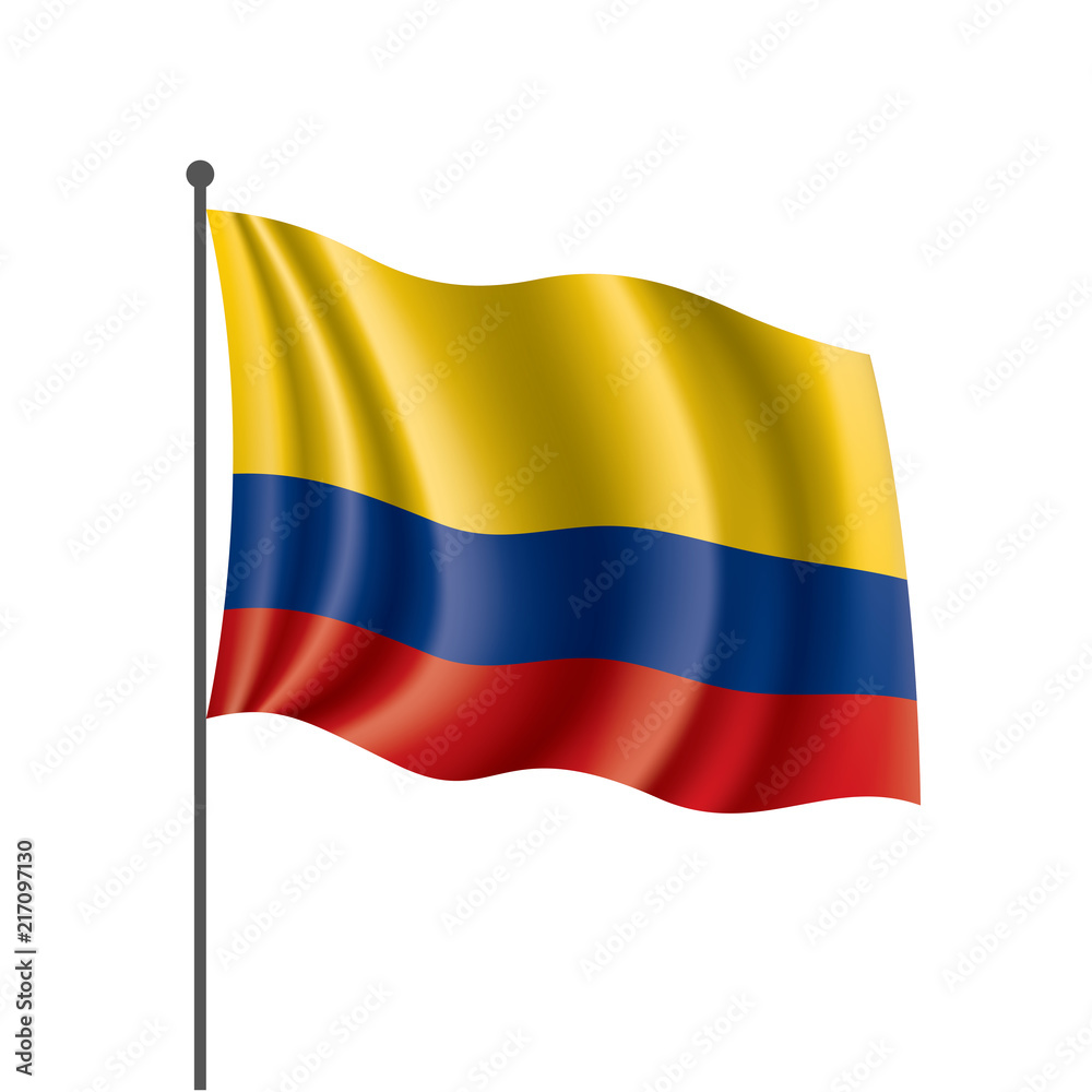 Colombia flag, vector illustration on a white background Colombia flag, vector illustration on a white background