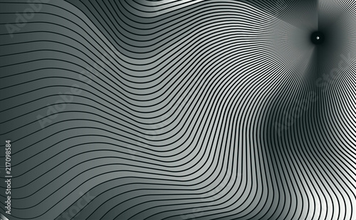 Obraz na plátně gravity waves around a point in space illustration in silver shades