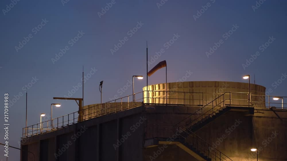 power plant at twilight. power plant at twilight.