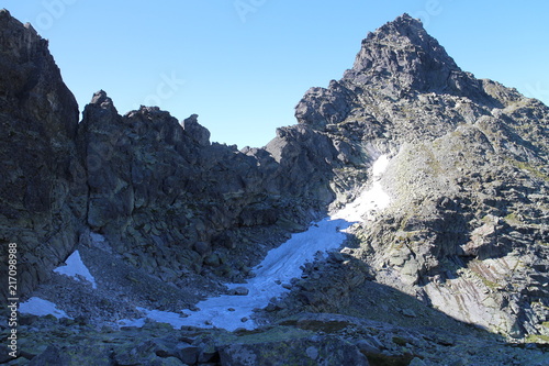 Snow fields near Chata pod Rysmi hut, High Tatras, Slovakia 