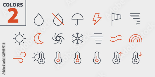 Weather UI Pixel Perfect Well-crafted Vector Thin Line Icons 48x48 Ready for 24x24 Grid for Web Graphics and Apps with Editable Stroke. Simple Minimal Pictogram Part 1-3