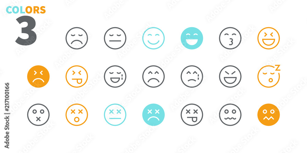 Emotions UI Pixel Perfect Well-crafted Vector Thin Line Icons 48x48 Ready for 24x24 Grid for Web Graphics and Apps with Editable Stroke. Simple Minimal Pictogram Part 2-5