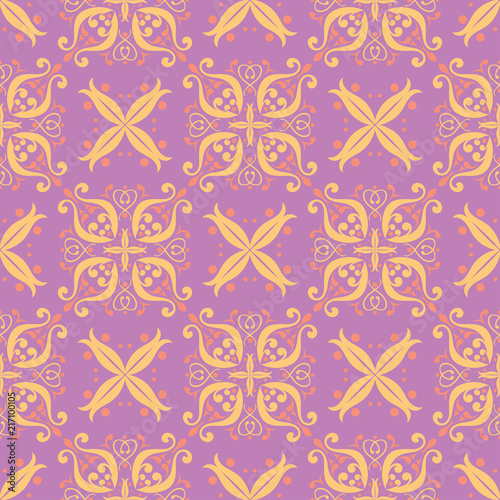 Floral colored seamless pattern. Bright background