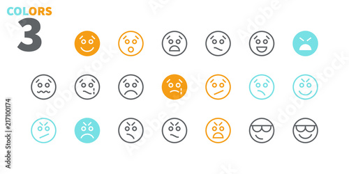 Emotions UI Pixel Perfect Well-crafted Vector Thin Line Icons 48x48 Ready for 24x24 Grid for Web Graphics and Apps with Editable Stroke. Simple Minimal Pictogram Part 3-5