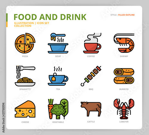 Food and drink icon set
