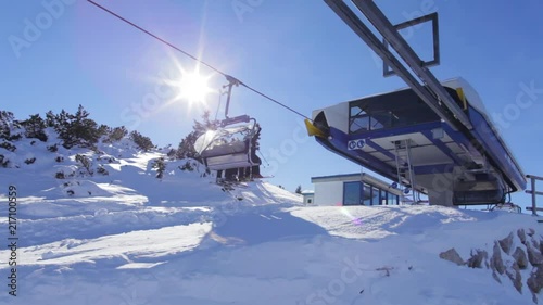 ski slope chairlift photo