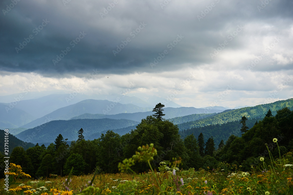 The Caucasus mountains in Russia