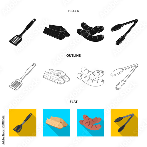 Blade kitchen, firewood, sausages and other for barbecue.BBQ set collection icons in cartoon style vector symbol stock illustration web.