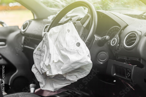 airbag exploded at a car accident,Car Crash air bag photo