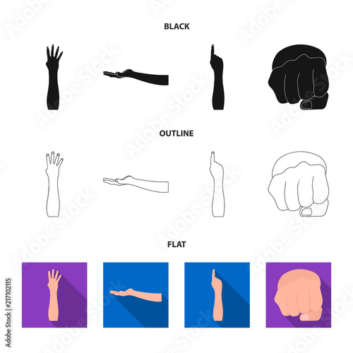 Sign Language black,flat,outline icons in set collection for design.Emotional part of communication vector symbol stock web illustration.