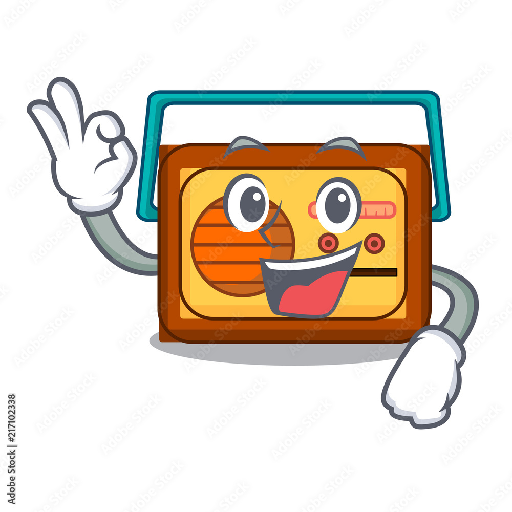 Okay radio character cartoon style Stock Vector | Adobe Stock