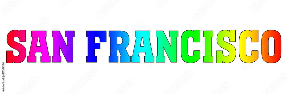 San Francisco Multicolor flag design rainbow logo Rainbow style San Francisco Multicolor flag design rainbow logo Rainbow style