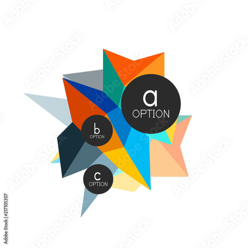 Free Download Abstract colorful geometric option infographics design template with sample abc options. Abstract background for business presentation or information banner - GFXLoad