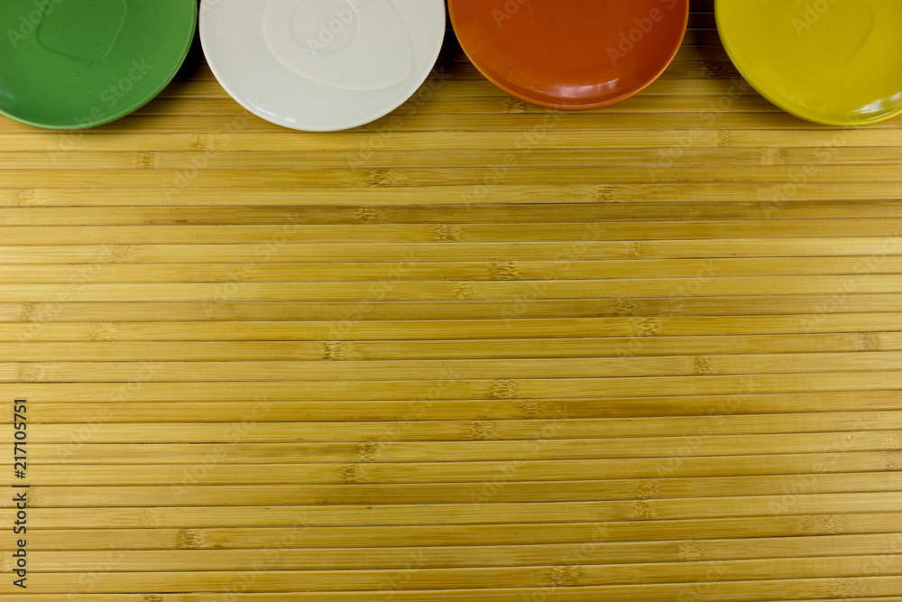 Color plate on a wooden table Color plate on a wooden table