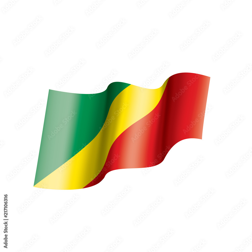 Obraz premium Congo flag, vector illustration on a white background