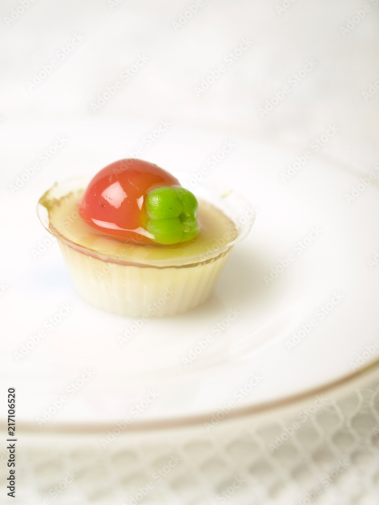 Colorful Coconut jelly Thai dessert