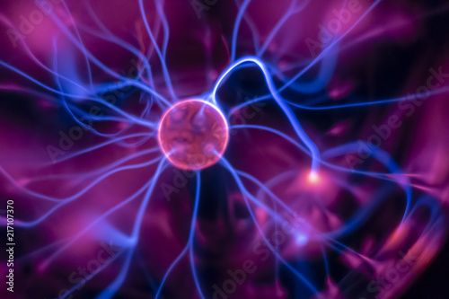 a plasma lamp with moving light beams