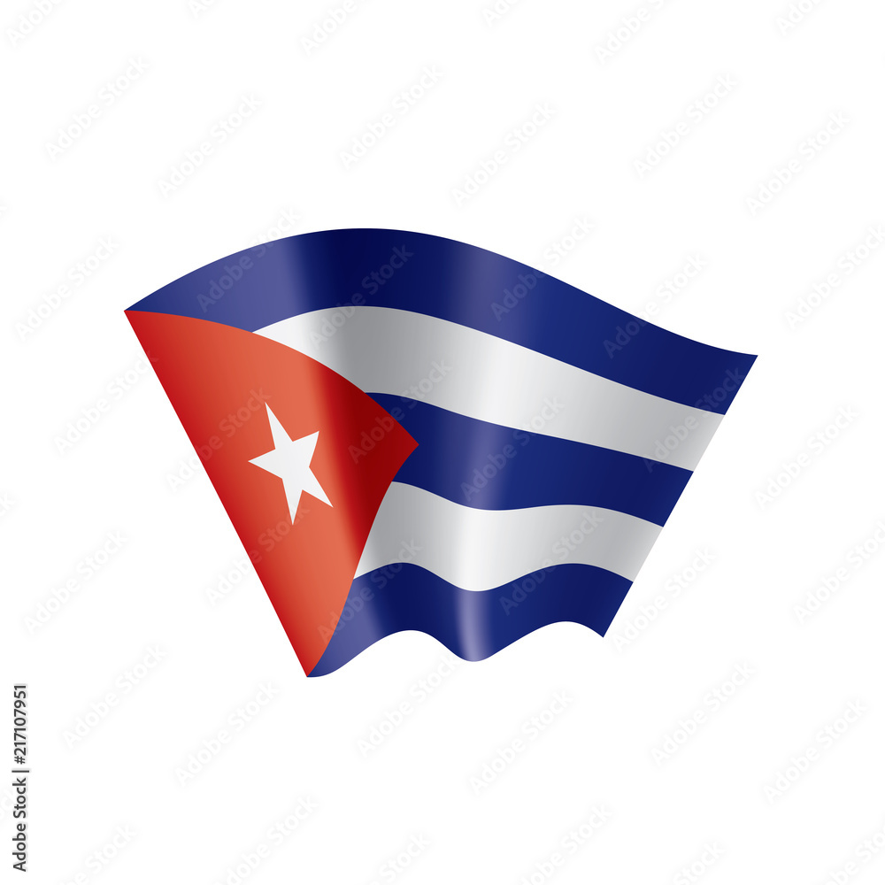 Naklejka premium Cuba flag, vector illustration on a white background