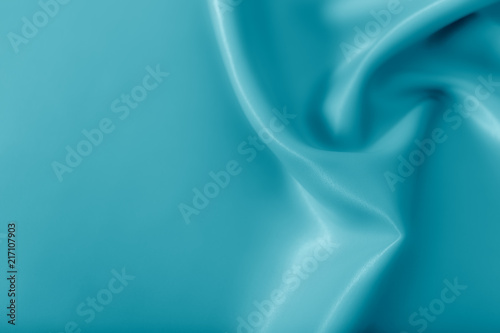 Obraz na płótnie Smooth elegant shiny turquoise silk or satin luxury cloth texture can use as abstract holidays background. Luxurious Christmas background or New Year background design. w salonie