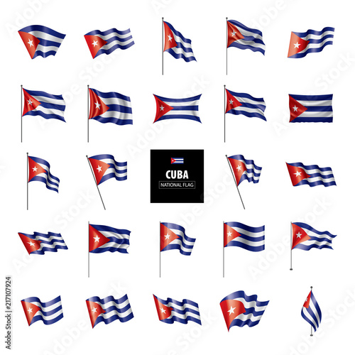 Cuba flag, vector illustration on a white background