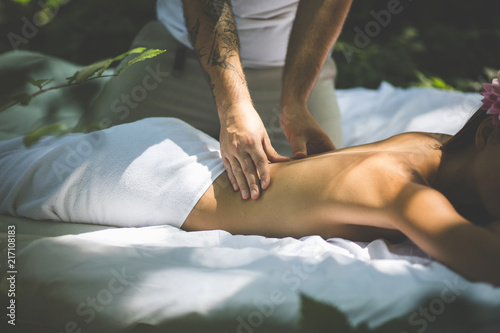 Close up image of massage treatment.