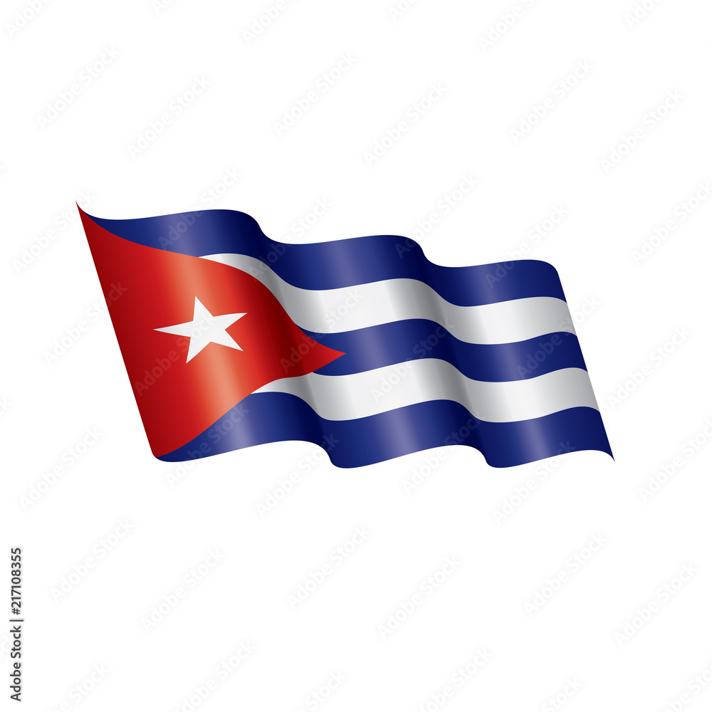 Cuba flag, vector illustration on a white background Cuba flag, vector illustration on a white background
