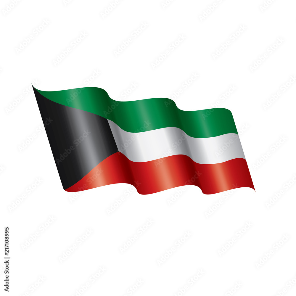 Kuwait flag, vector illustration on a white background Kuwait flag, vector illustration on a white background