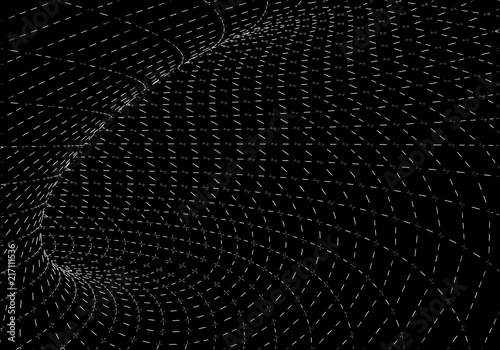 Tunnel or wormhole. Digital 3d wireframe tunnel. 3D tunnel grid. Network cyber technology. Surrealism. Background abstract vector image