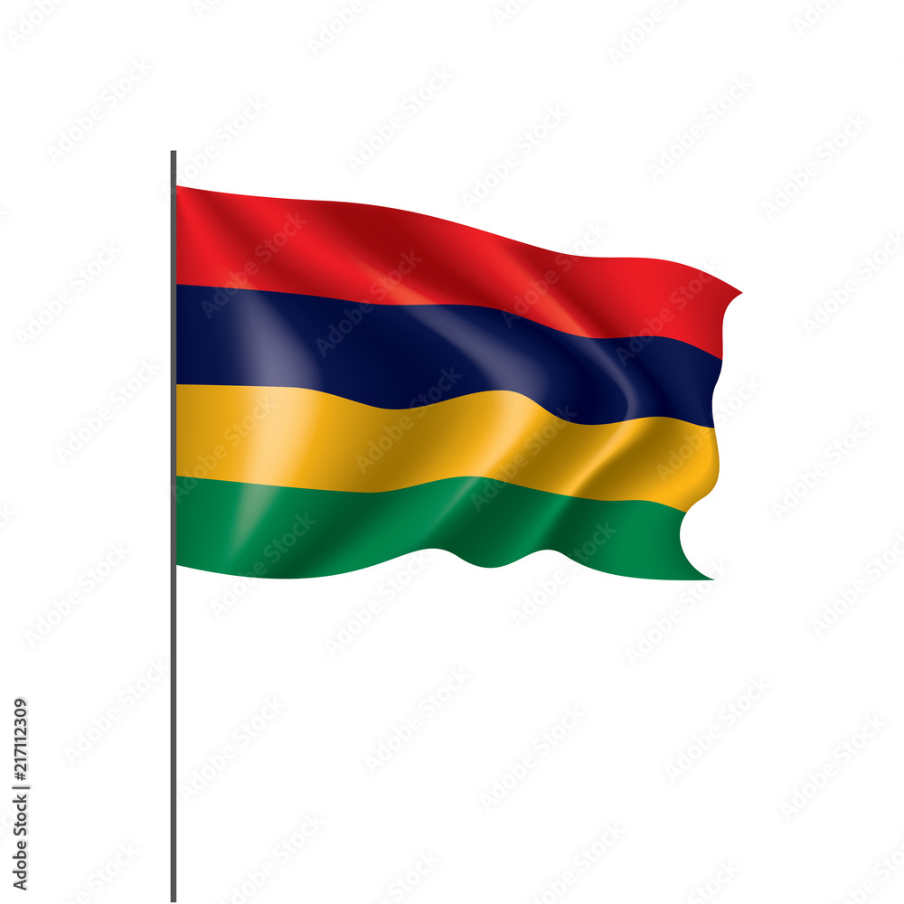 Obraz premium Mauritius flag, vector illustration on a white background